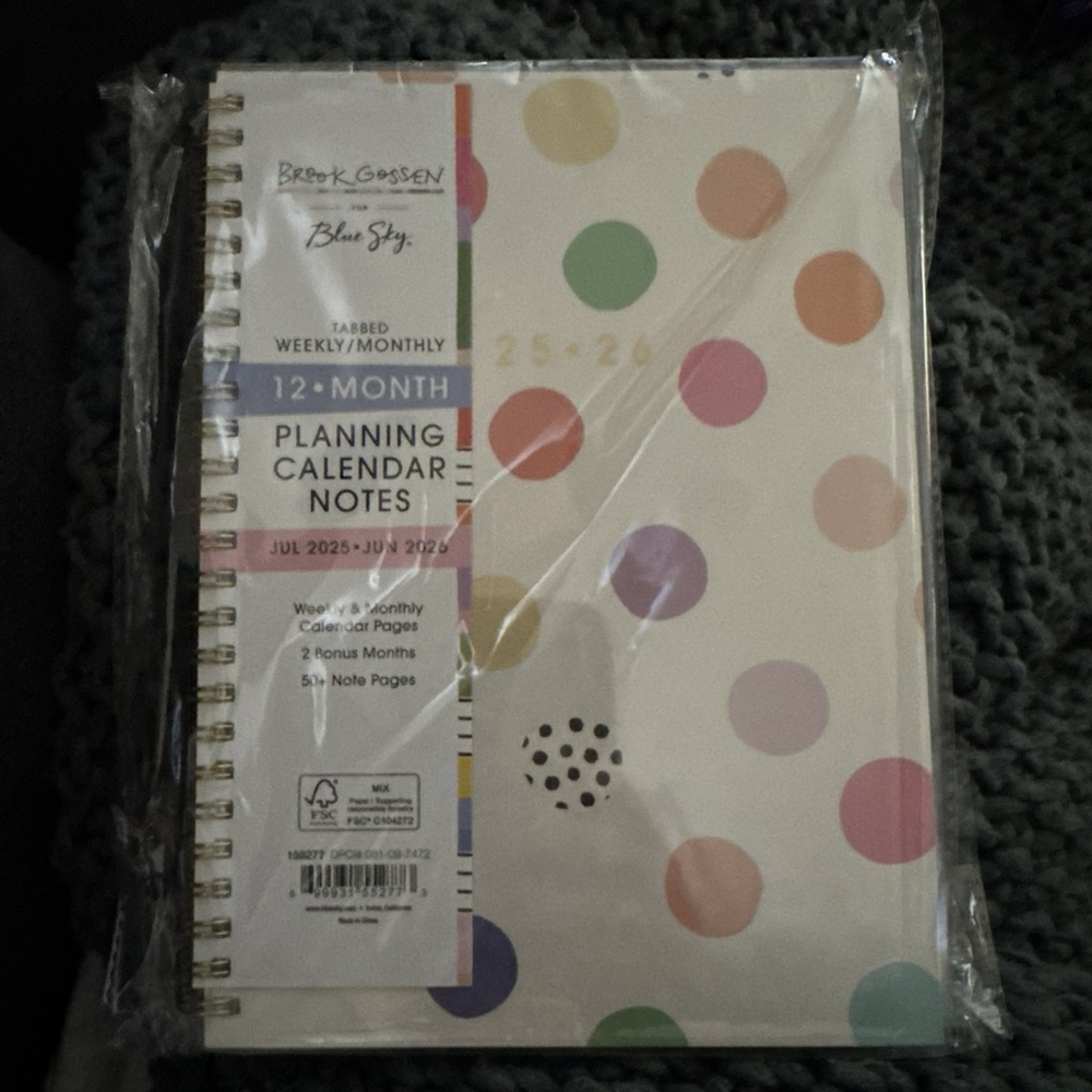 Blue Sky Brook Gossen Planner Notes 5.875"x8.625" Weekly/Monthly Wirebound(A-18)